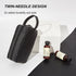 PU Leather Makeup Bag, Zipper Cosmetic Pouch, Travel Organizer for Skincare Products, Waterproof, Unisex, Black