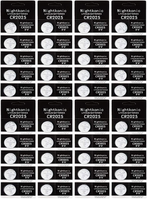 40 - CR2025 Battery, 3v Lithium Button Cell Coin Batteries