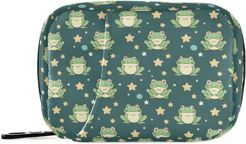 MNSRUU Travel Pill Organizer Bag Weekly Medicine Organizer Case Many Cute Frog