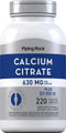 Calcium Citrate with Vitamin D3, 630 mg, 220 Caplets - Non-GMO, Gluten Free Supplement by Piping Rock