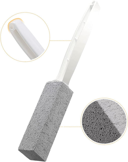 2 Pack Toilet Cleaner Hard Water Build Up Remover with Ergonomic Handle, Pumice Cleaning Stone for Kitchen & Bathroom