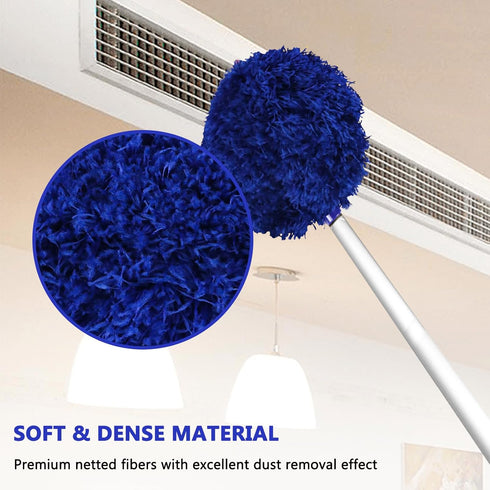 Ceiling Fan Cleaner Duster - Reusable Microfiber Blade Cleaner with Extension Pole, Adjusts 13 to 49.7 Inch