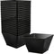 Lillian Tablesettings Black Rectangles Servingware - 8 oz Plastic Party Bowls, Pack of 20