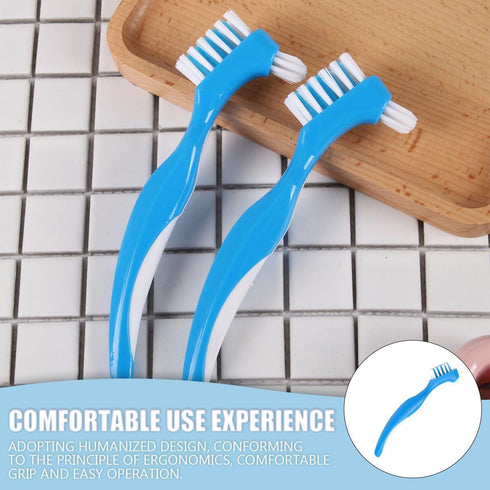 3Pcs Denture Toothbrush Set, Double Heads Portable Cleaning Tool for Oral Care