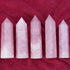MIMOSA Healing Crystal Point - Large Rose Quartz, Raw Rose Quartz & Selenite
