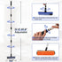 2 in 1 Floor Scrub Brush with 57.8" Long Handle, V-Shaped Corner Brush