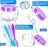 MotBach 35 PCS 20g Empty Plastic Containers with Colored Lids,Small Makeup Sample Containers,0.7oz Small Sample Pot Jars Round Travel Cosmetic Jars with Spatulas for Liquid Sample Powder Cream Lotion