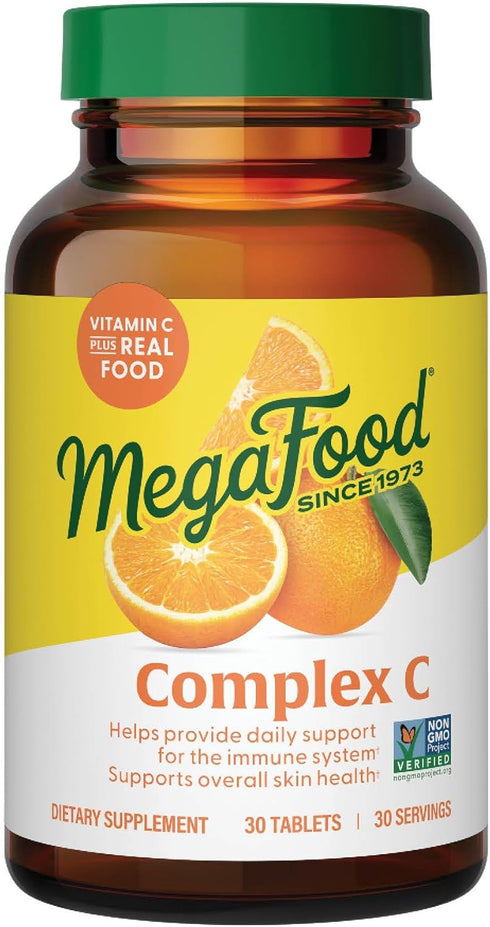 MegaFood Complex C, Vegan Immune Support Supplement, 250 mg Vitamin C, 30 Tablets