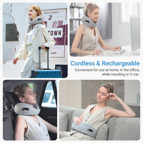 Neck Massager, Deep Tissue Kneading Massage Pillow for Neck Back Shoulder, Electric Shiatsu Massage Cushion for Pain