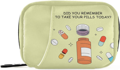 Naanle 7 Day Pill Case Bag - Portable Weekly Pill Organizer with Zipper,
