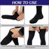 MGZTTHW 20-30mmHg Compression Socks, Men's Thigh High Compression Stockings with Non-slip Silicone