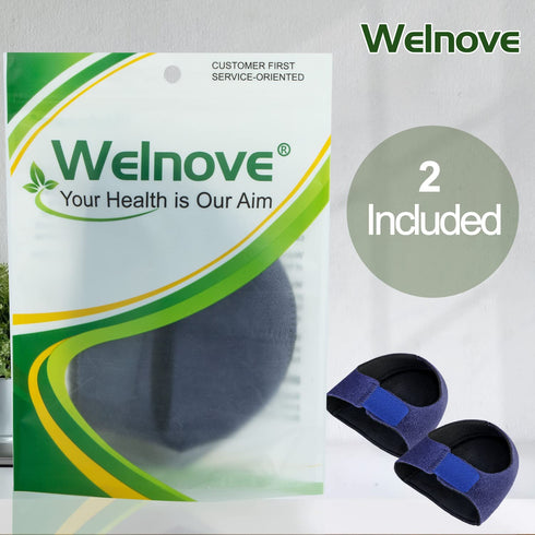 Welnove 2PCS Heel Protectors, Heel Sleeves Pads for Relieving Heel Pain from Plantar Fasciitis, Cracked Heels