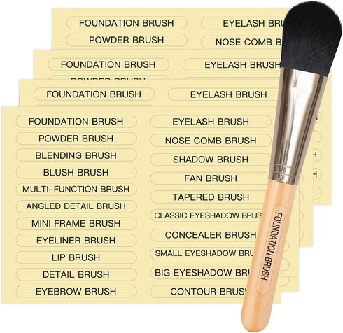 210 PCS Waterproof Makeup Brush Label Stickers, Self-adhesive Foundation Labels for Beauty Use