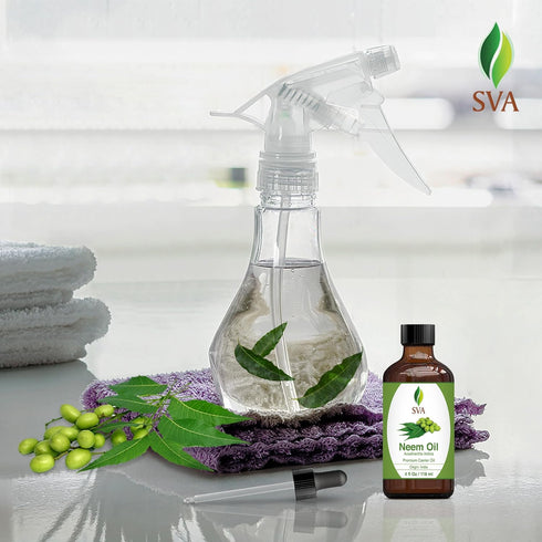 SVA Neem Seed Oil, 4 Fl Oz, 100% Natural Cold Pressed for Face, Skin Care, Hair Care, Body Massage