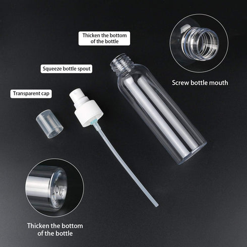 TRENDBOX 6 Pack Empty Transparent Plastic Fine Mist Spray Bottles (120 ml each)