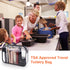 Wedama TSA Approved Toiletry Cosmetic Bags, 2 Pack with Zipper, Carry on Airline Travel Accessories, Quart Size-Black