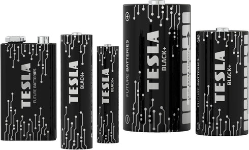 Tesla 9V Black+ Maximum Power Alkaline Batteries, 10+ Year Shelf Life, Leak-Free (6LR61 / 1 Count)