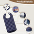 Men,Seniors,Women,3-Pack Adult Bibs for Washable Waterproof Bib with Crumb Catcher,Easy to Clean and Carry,Reusable