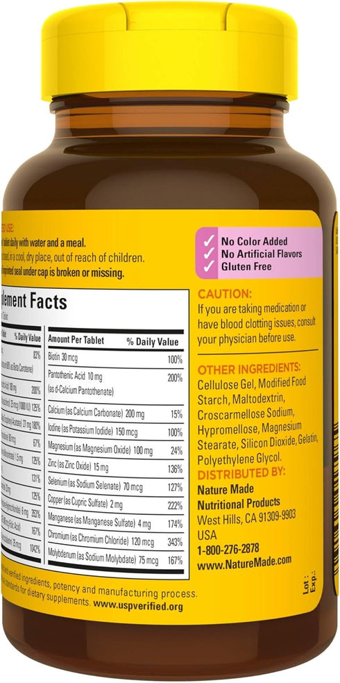 Nature Made Multivitamin For Her 50+, 90 Tablets, No Iron, Daily Nutritional Support for Women, 90 Day Supply