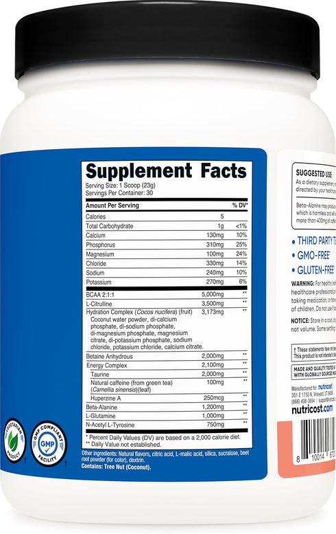 Nutricost Intra-Workout Powder, 30 Servings (Pink Lemonade), Non-GMO, Gluten Free Supplement