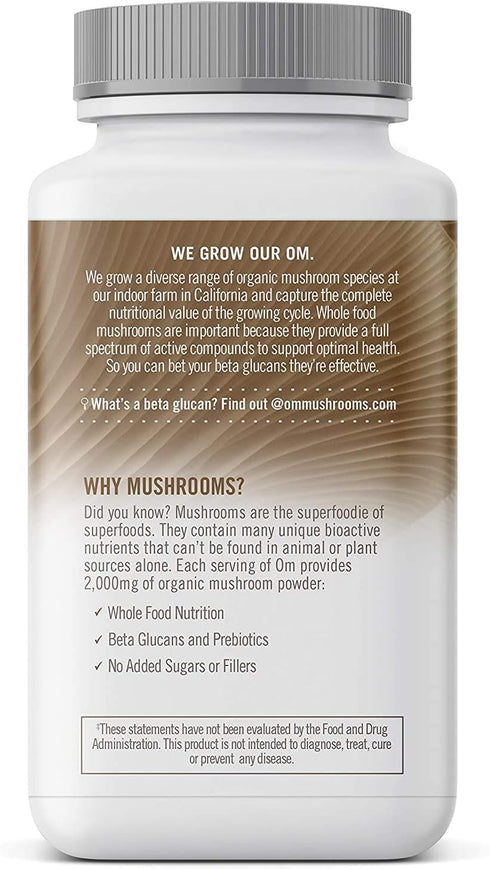 OM MUSHROOM SUPERFOOD Turkey Tail Mushroom Capsules - 90 Count Superfood Supplement for Immune Support, Gut Health &