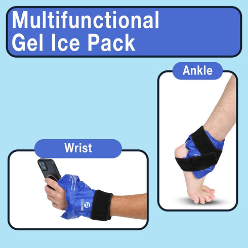 Fittest Pro Ankle Ice Pack Wrap - Reusable Ankle Cold Pack Wrap for Swelling, Hot Cold Therapy for Sprained Ankles