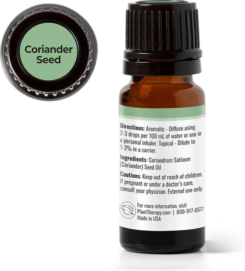 Plant Therapy 10 mL Coriander Seed Essential Oil - 100% Pure, Undiluted, Therapeutic Grade