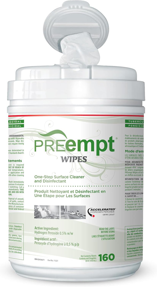 Hospital Grade One-Step Surface Cleaner Wipes, 160 Count, Disinfectant
