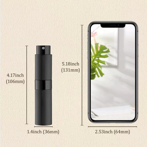 LISAPACK 8ml Stripe Perfume Atomizer Spray Bottle, 3pcs Travel Cologne Sprayer (Black, Silver, Blue)