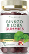 Carlyle Ginkgo Biloba 300mg | 70 Gummies | 45:1 Leaf Extract with Peach Raspberry Flavor | Vegan, Non-GMO, Gluten Free