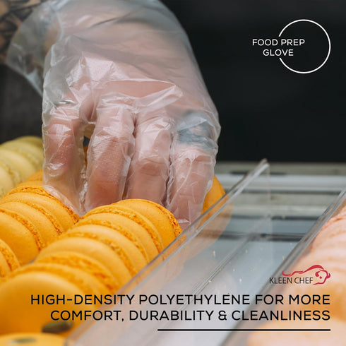 Disposable Poly Gloves for Food Handling, Long Cuff, One Size Fits Most, Small, Medium, Large, X-Large