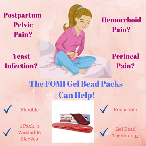 FOMI Care Hemorrhoid Gel Bead Ice Compress | 2 Pack, 3 Sleeves for Hot and Cold Treatment