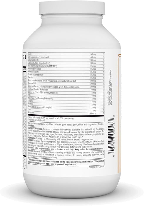Source Naturals Life Force Multiple - Energy Activator, 180 Tablets