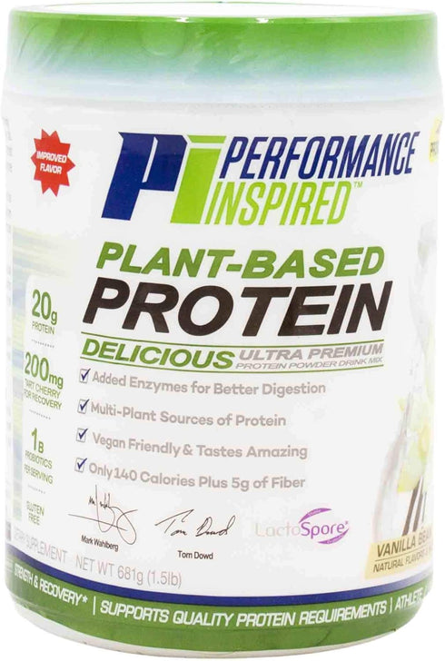 Performance Inspired Nutrition Plant-Based Protein Powder - Vanilla Bean, 20G, 1.5 Lb, G Free