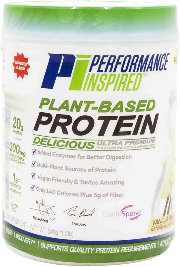 Performance Inspired Nutrition Plant-Based Protein Powder - Vanilla Bean, 20G, 1.5 Lb, G Free