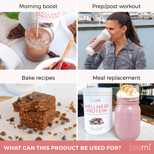 Teami Wellness Vegan Protein Powder, Organic Ingredients, Smooth Textured Chocolate, 14 Servings, 13.6 Ounce
