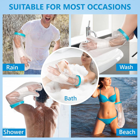UpGoing Cast Covers for Shower Arm, Waterproof Cast Cover Shower Protector Bag for Wound Arm, Reusable