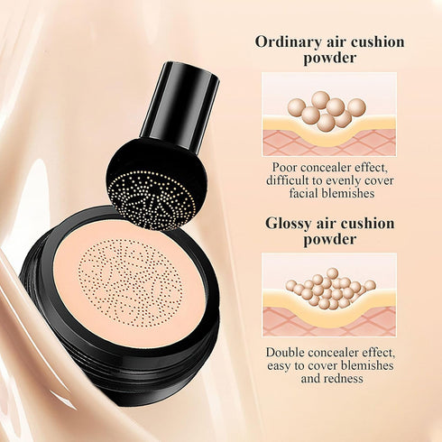 OETUIOW Mushroom Head Air Cushion CC Cream, BB Cream Foundation for Mature Skin, Natural Color