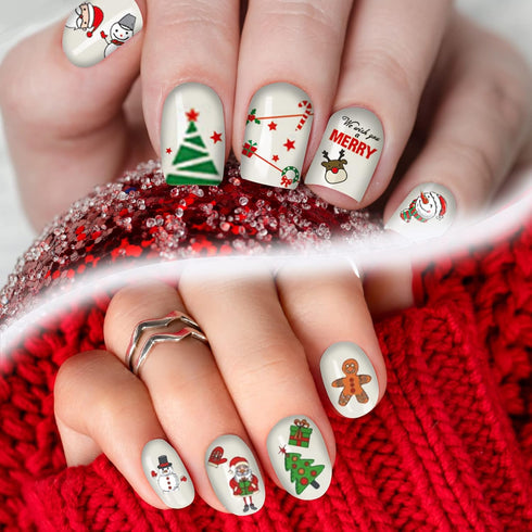 TailaiMei 18 Sheets Holiday Nail Stickers, Seasonal Nail Art Decals for Fall and Winter DIY Nail Decorations