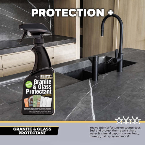 Flitz Advanced Ceramic Granite Sealer for Countertops, Glass, Stainless Steel & Appliances, 16 oz