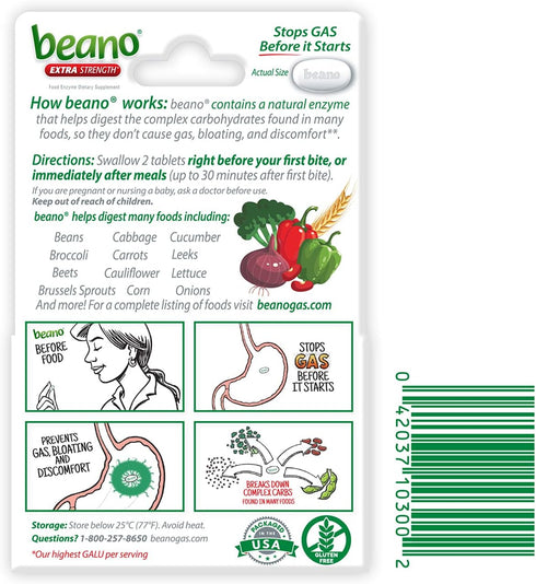 Beano Ultra 800, Gas Prevention and Digestive Enzyme Supplement, 100 Count