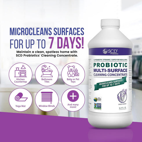 Biobased Probiotic Cleaning Concentrate with Lavender Essential Oil, Plant-Based Multi-Surface Spray Cleaner, 17 Fl Oz
