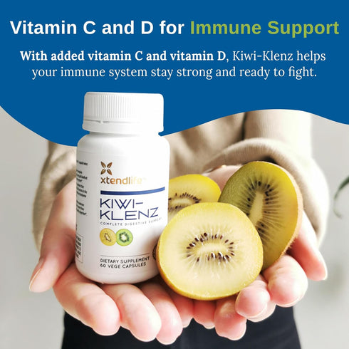Xtendlife Kiwi-Klenz Natural Prebiotic with Enzyme, Soluble Fiber & Prebiotics - 60 Vegetarian Capsules