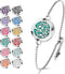 ttstar Essential Oil Diffuser Bracelet - Stainless Steel Aromatherapy Locket with 24pcs Refill Pads Gift Set