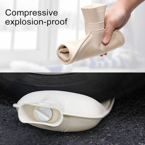 Hot Water Bag 2 Liter Hot Water Bottle, Heat Up and Refreezable Hot Cold Pack with Knit Cover for Pain Relief Therapy