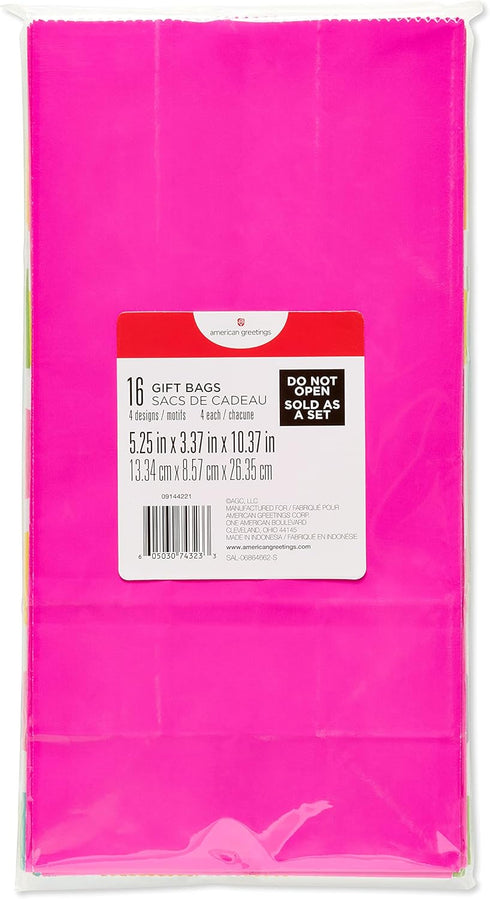 American Greetings 10" Small All-Occasion Goodie Bags, Spring Print, 16-Count