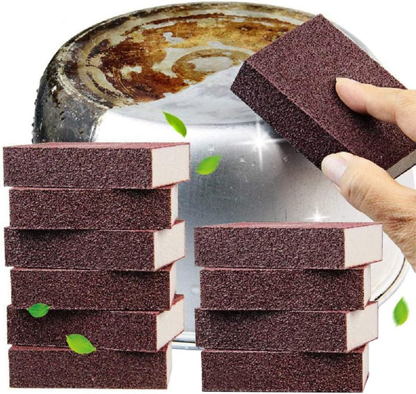 10Pcs Carborundum Sponge Nano Emery Sponges, Pot Clean Brush Rust Eraser Scouring Pads