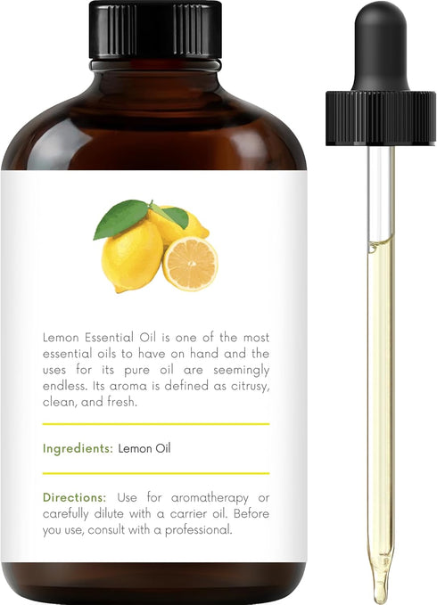 Set: (2 4 Oz) 100% Handcraft Blends Energy & Zest Peppermint and Lemon Essential Oils x Fl Pure & Natural for Diffuser