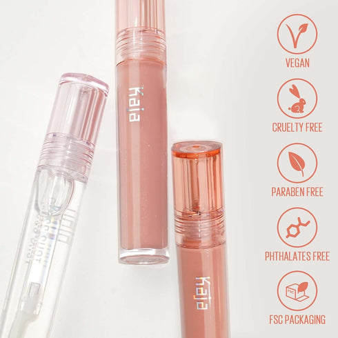 Kaja Lip Gloss - Gloss Shot with Jojoba Oil, Tinted Shimmer, Hydrating, Non-sticky, 02 Milk Tea, 0.14 Fl Oz