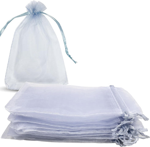 100pcs 4x6 Inches Drawstrings Organza Gift Candy Bags - Wedding Favors (Gray)